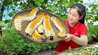 Harvesting Larva Silkworm Goes to market sell - Farm Life | Ella Daily Life