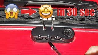 How to open a suitcase lock without code in 30 sec.? (3 dial combo lock reset)