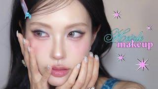요즘 아이돌 메이크업 다 요렇게 하드라~? y2k를 곁들인 힙한 바비걸 이랄까~? 블루코어+키치 말아드림요(Eng)
