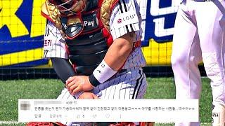 [KIA vs LG] 기아 김선빈 파울에 맞은 LG 박동원의 반응은? | 4.27 | KBO 모먼트 | 야구 하이라이트