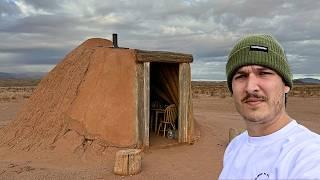 Alone Overnight in a Traditional Navajo Hogan (Mud Hut)