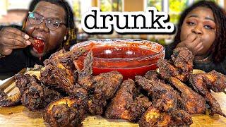 WE GOT DRUNK AND RECORDED A MUKBANG!! SMH! ... THE CHICKEN WAS GOOD THO