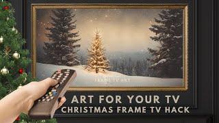 4hr Framed Christmas Tree TV Art Screensaver. 4K Frame TV Hack. Snowy Xmas Landscape. DIY TV Decor.