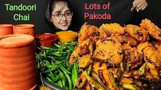 Eating Pakoda Challenge, Tandoori Chai | Big Bites | Asmr Eating | Mukbang