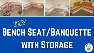 DIY Built-In Bench Seat/ Kitchen Banquette With Storage | How To Make A Bench Seat With Storage