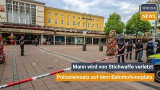 FULDA: Polizeieinsatz auf dem Bahnhofsvorplatz: Mann wird von Stichwaffe verletzt