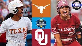 #1 Texas vs #2 Oklahoma | WCWS Finals Game 2 | 2024 College Softball Highlights