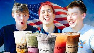 Two Brits try Boba in LA!! ft. Steven Lim