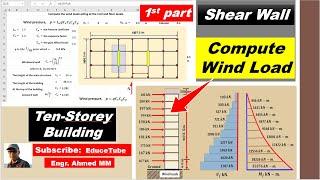 Wind loads on Shear Wall/ Ten-storey Building/Shear and Moment Diagram - Part - 1