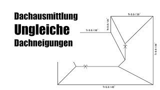 Dachausmittlung ungleiche Dachneigung #3