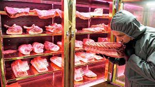 Amazing aged meat factory!! Grilled pork aged for 800 hours - Korean street food