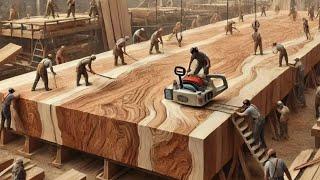 The world's largest wood processing plant turned this giant tree into a beautiful table