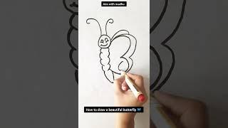 How to draw a beautiful butterfly  #butterfly #kidsdrawing #drawing #easydrawing