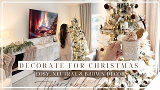 DECORATE FOR CHRISTMAS | AFFORDABLE DECORATIONS | NEUTRAL, BROWN & COSY DECOR!