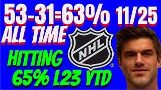 65% Winning YTD! NHL Bets for 11/25/24. On a 15-8 Run!!! Picks & Predictions  #nhlbets  #nflpicks