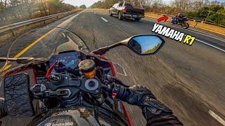 CRAZY YAMAHA R1 VS MY S1000RR