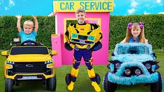 Magic Transformer Car Story | Diana and Roma English