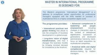 Master in International Management programme, HSE, Moscow