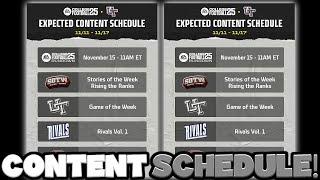 NEW RIVALS PROMO COMING TO CFB! NEW CFB 25 CONTENT SCHEDULE! CFB 25 ULTIMATE TEAM NEW CONTENT!