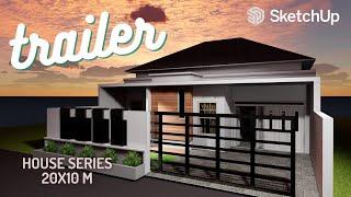 Speed build House Design 20x10 m SketchUp Tutorial | Trailer