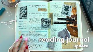 update my reading journal with me  relaxing ASMR sounds, scrapbook, relaxing white noise sounds