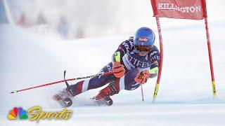 Mikaela Shiffrin crashes during Run 2 of World Cup giant slalom in Killington, Vermont | NBC Sports