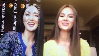 MISS UNIVERSE CATRIONA GRAY WITH HER ROOMMATE MISS INDONESIA SONIA