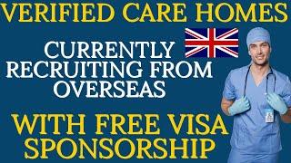 Verified UK Care Homes Recruiting From Overseas With Free Visa Sponsorship