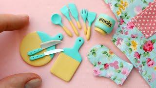 Miniature utensils🩵Doll kitchenPolymer clay