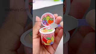 DIY miniature yogurt craft  #shots #miniature #youtubeshorts #miniaturecrafts #craft #diy #love