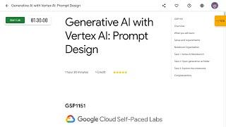 Generative AI with Vertex AI Prompt Design GSP1151