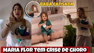 Maria flor tem crise de choro e Virgínia fica brava com Helberth