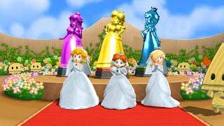 Mario Party 9 Step It Up - All Princesses in Wedding Dresses Everyone Wins (Master Difficulty)