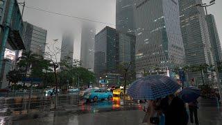 [4K]Walking in the rain, Zhujiang New Town, Guangzhou, China