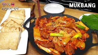 리얼먹방:) 돼지고기김치두루치기 (ft.두부부침)  볶음밥으로 마무리!!ㅣSpicy Pork & Kimchi Stir FryㅣREAL SOUNDㅣASMR MUKBANGㅣ