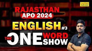 Rajasthan APO Exam 2024 | The One Word Show | #3 | English for Rajasthan APO Exam 2024 | Surya Sir