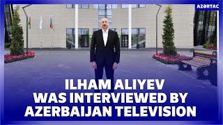 President Ilham Aliyev was interviewed by Azerbaijan Television in city of Salyan