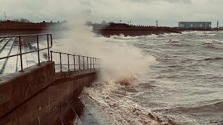 Storm Darragh - Cleethorpes sea front Sunday morning