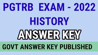 PG TRB HISTORY 2022 - ANSWER KEY/GOVT ANSWER KEY/PREVIOUS YEAR QUESTION PAPER/RAJAGIRI ACADEMY