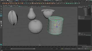 Creating Fruits and coloring them in Maya using NURBs