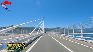 Driving in Croatia - Pelješac Bridge To Popova Luka - 4K60 Road Trip