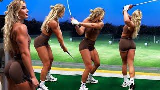 Golf Girl Emma Hartley Hitting Bombs Slow Motion Golf Swing