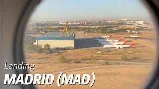 Landing in Madrid Airport (MAD) next to Iberia Hangar with Ryanair