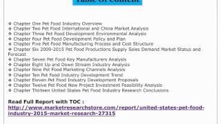 United States Pet Food Industry 2015 Market Research Report