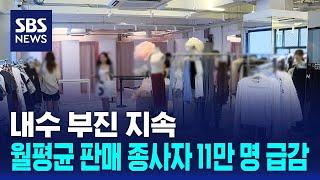 내수 부진 지속…월평균 판매 종사자 11만 명 급감 / SBS