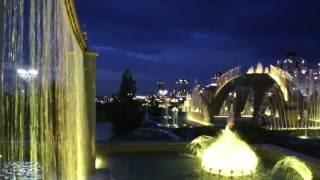 Colorful fountains in Ashgabat at night - Цветные фонтаны в Ашхабаде ночью