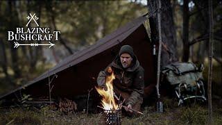 Solo Bushcraft Tarp Camp / Woolblanket / X-Fire 19