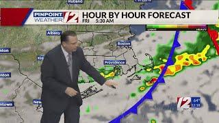 WPRI 12 Weather Forecast for 9/25/24:  M. Cloudy and Dry Today; Showers Ahead