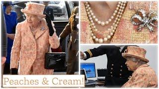 Queen Elizabeth In NEW Angela Kelly ‘Peaches & Cream’ Outfit Visits RAF Marham 2020