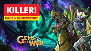 Gems Of War Raid Boss & Underspire! KILLER SKULL Fast Best Teams!